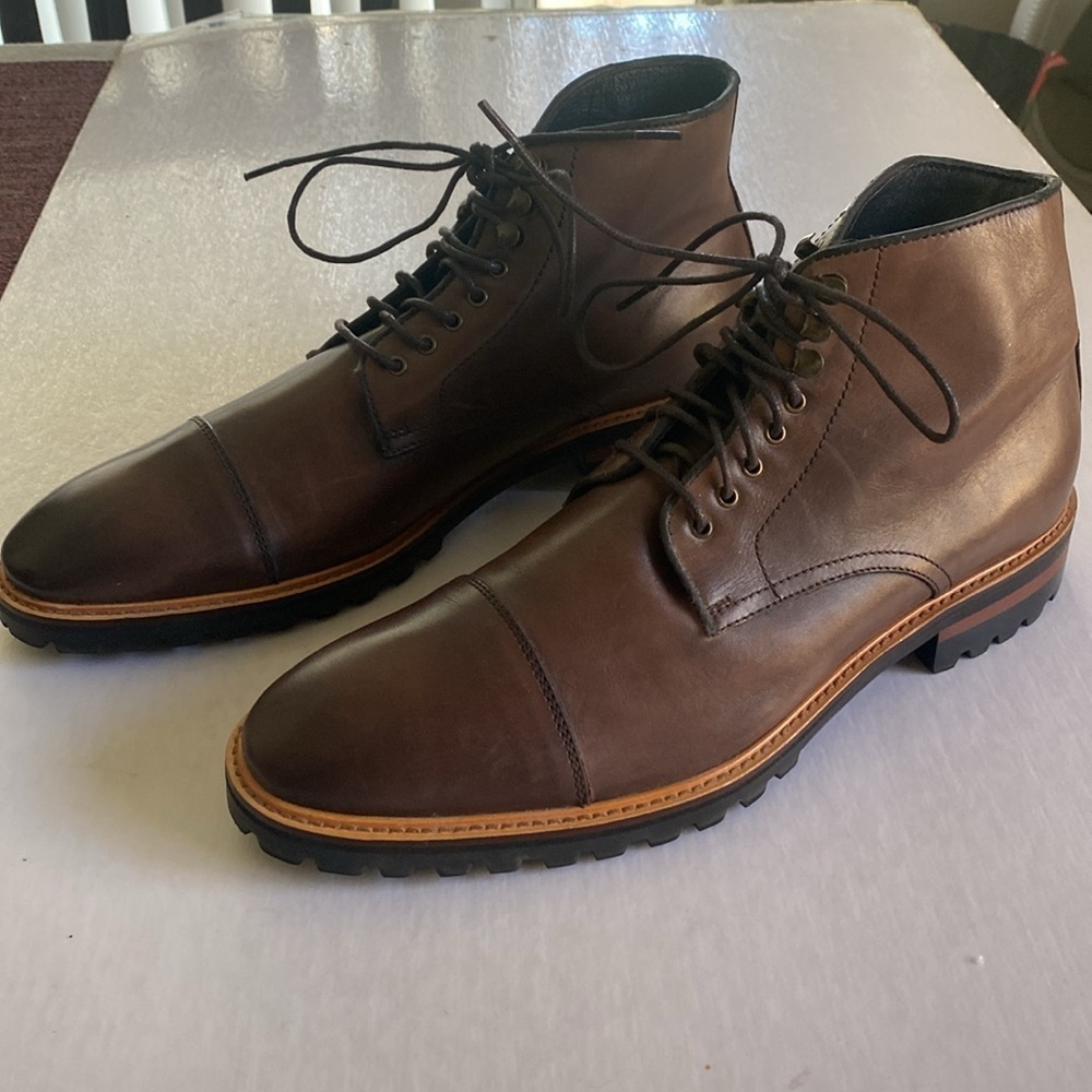 Gordon Rush Men's Chestnut Brown Leather Boots Size 8.5 - Picture 3 of 15